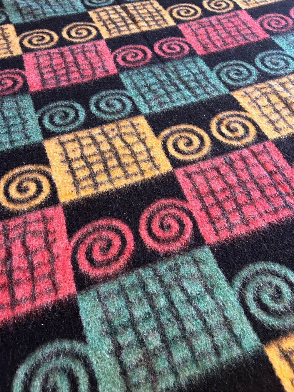 Vintage MCM felted wool made in Holland blanket